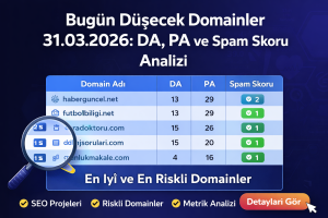 Bugün Düşecek Domainler 31.03.2026