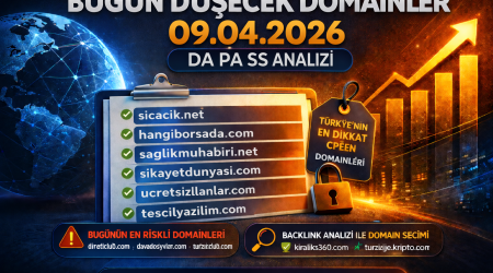 Bugün Düşecek Domainler 09.04.2026