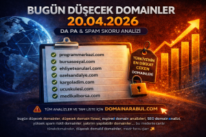 Bugün Düşecek Domainler 20.04.2026