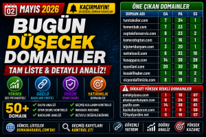 Bugün Düşecek Domainler 02.05.2026