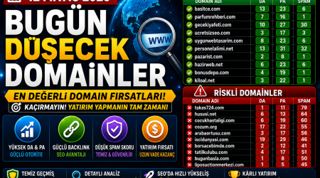 Bugün Düşecek Domainler 12.05.2026