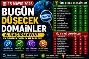 Bugün Düşecek Domainler 15.05.2026