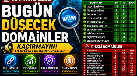 Bugün Düşecek Domainler 16.05.2026
