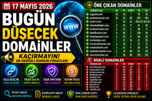 Bugün Düşecek Domainler 17.05.2026