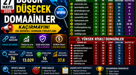 Bugün Düşecek Domainler 27.05.2026