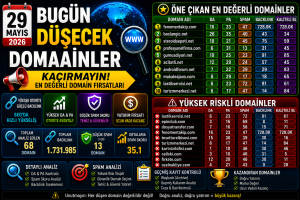 Bugün Düşecek Domainler 29.05.2026