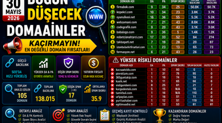 Bugün Düşecek Domainler 30.05.2026