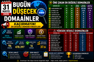 Bugün Düşecek Domainler 31.05.2026